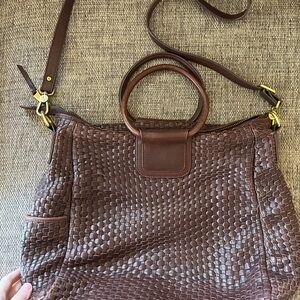 HOBO Large Brown Woven Leather Tote